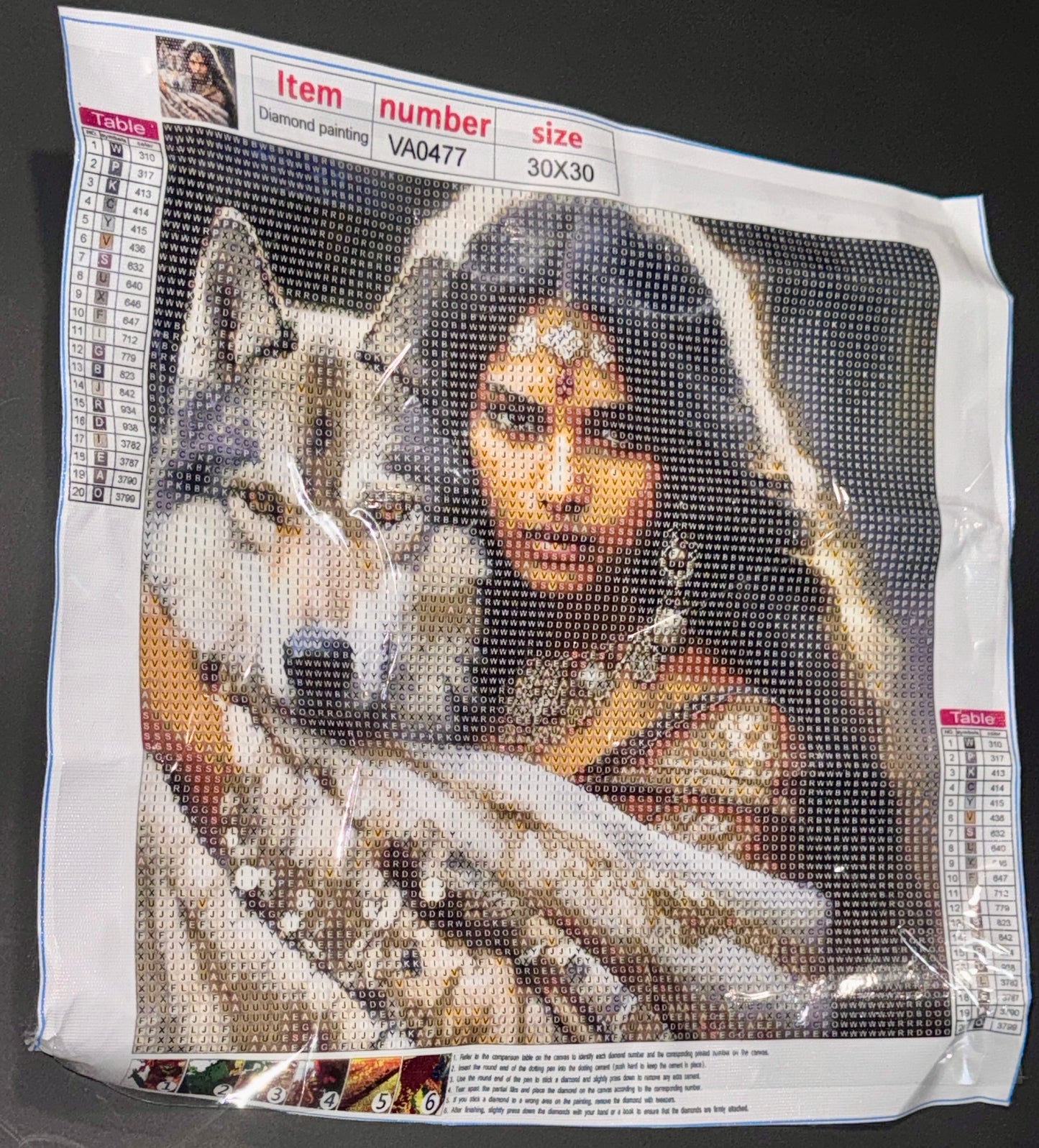 30x30 woman & wolf (Y8)