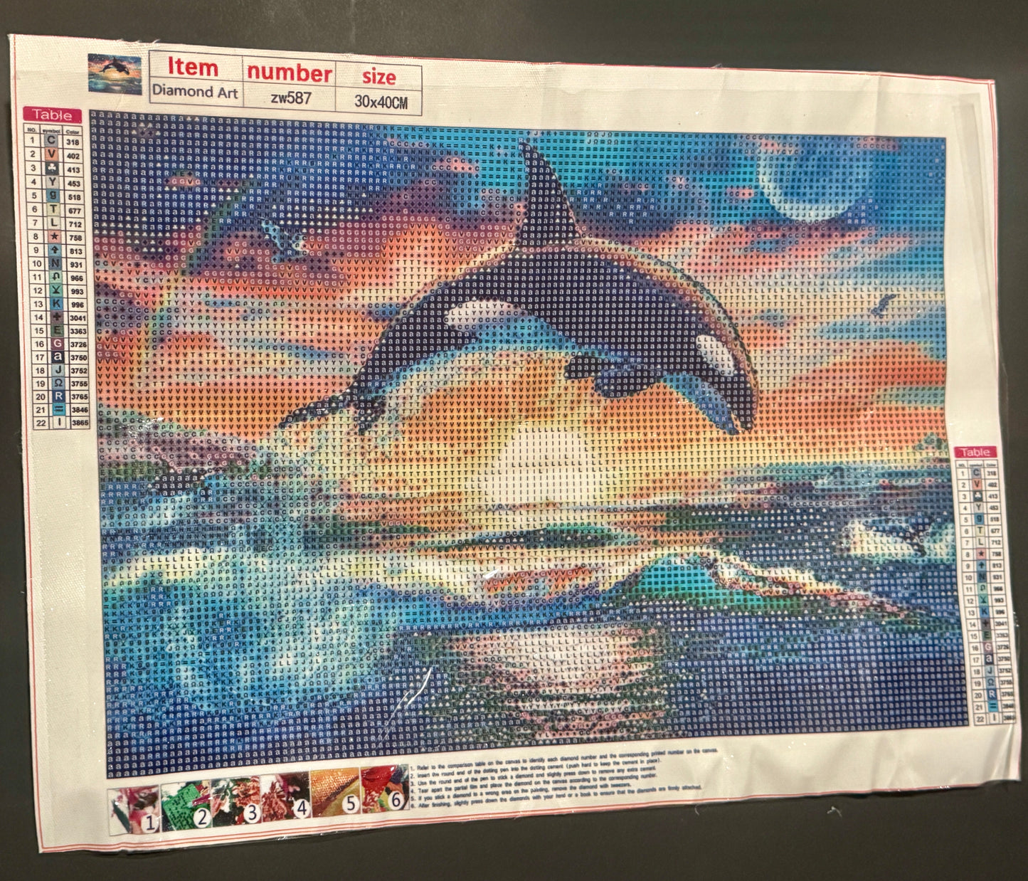 30x40 Sunset Whale (Y1)
